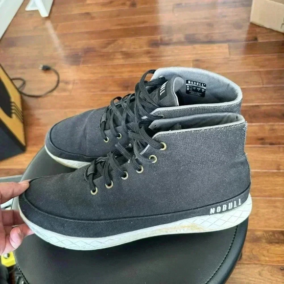 NoBull Black Canvas Mid Trainer (size M12/w13/5 - Picture 2 of 10